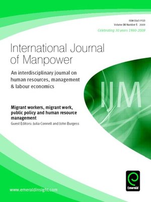 cover image of International Journal of Manpower, Volume 30, Issue 5